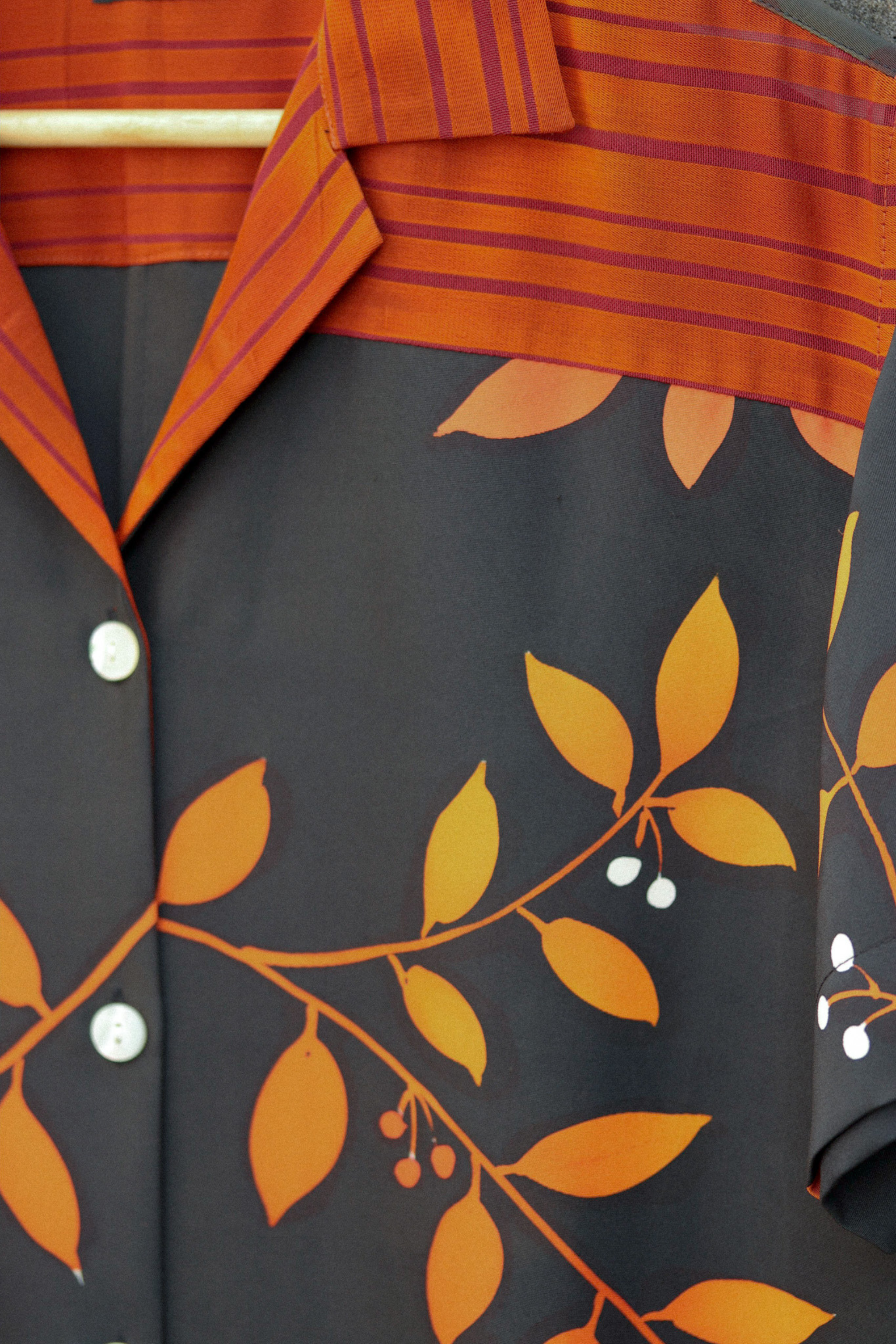 Women's Black & Orange Kimono Shirts