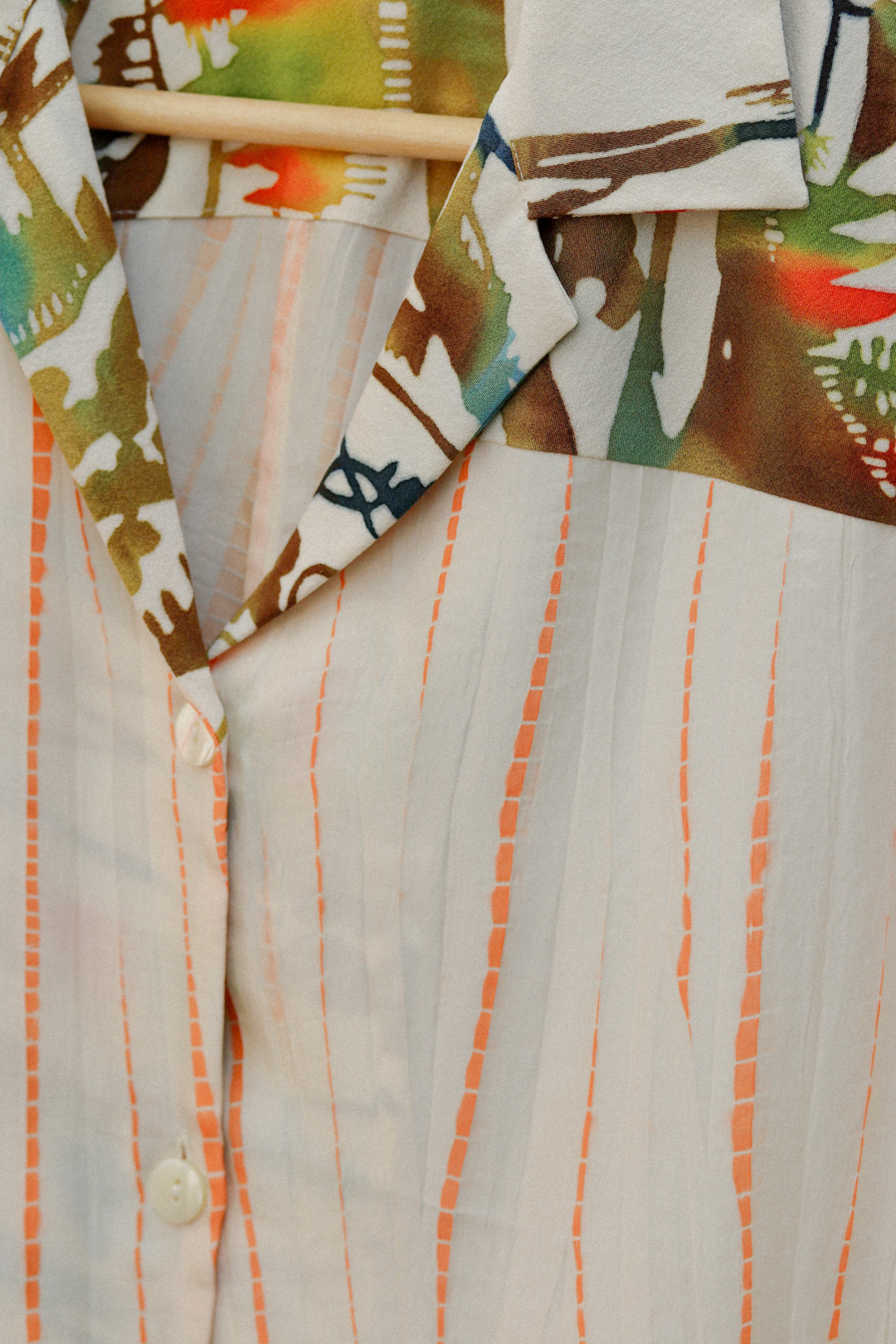 Women's Orange and Blue Kimono Shirts