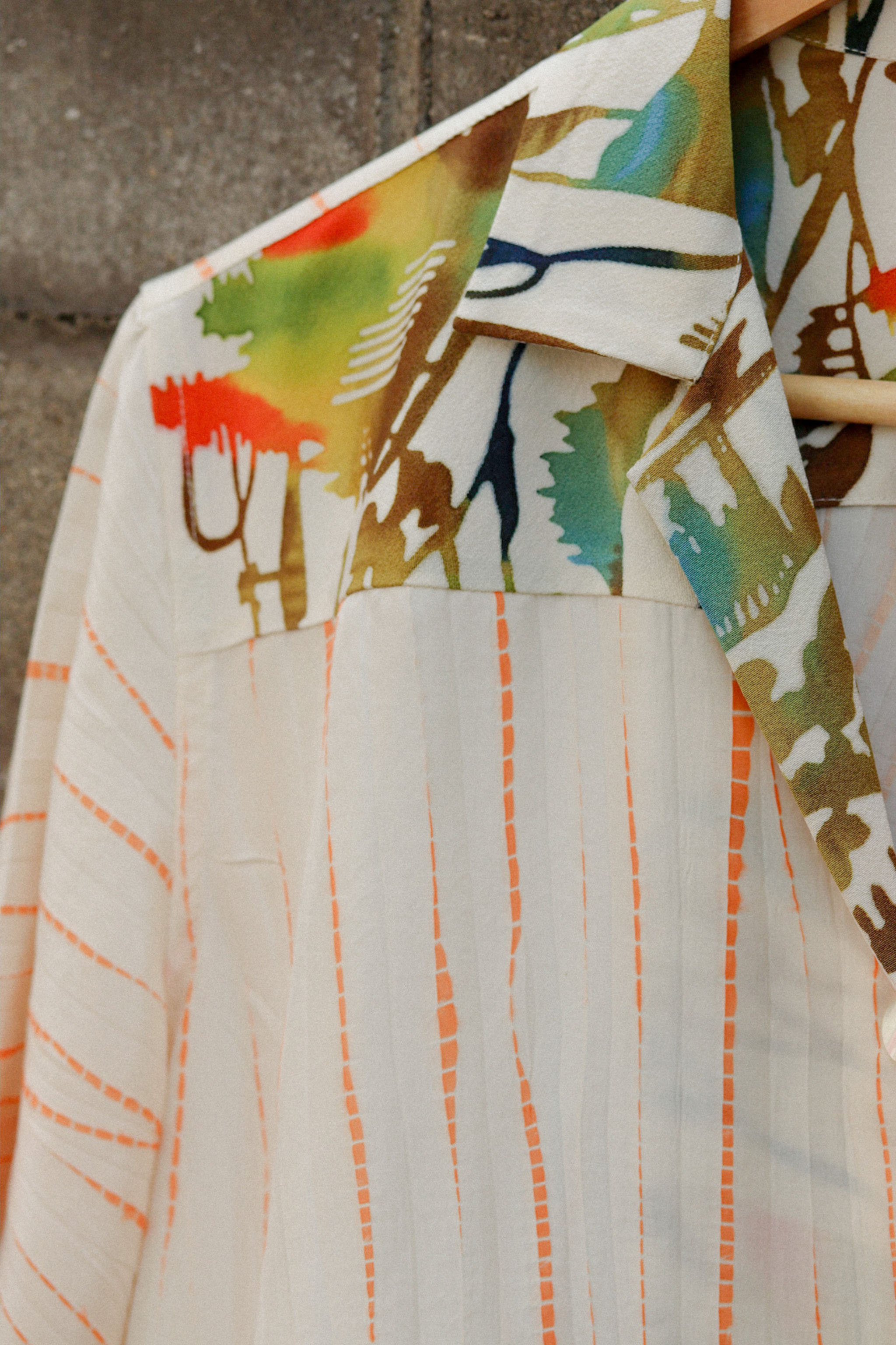 Women's Orange and Blue Kimono Shirts