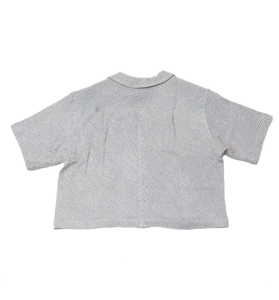 Baby Blue Shibori Crop Shirt