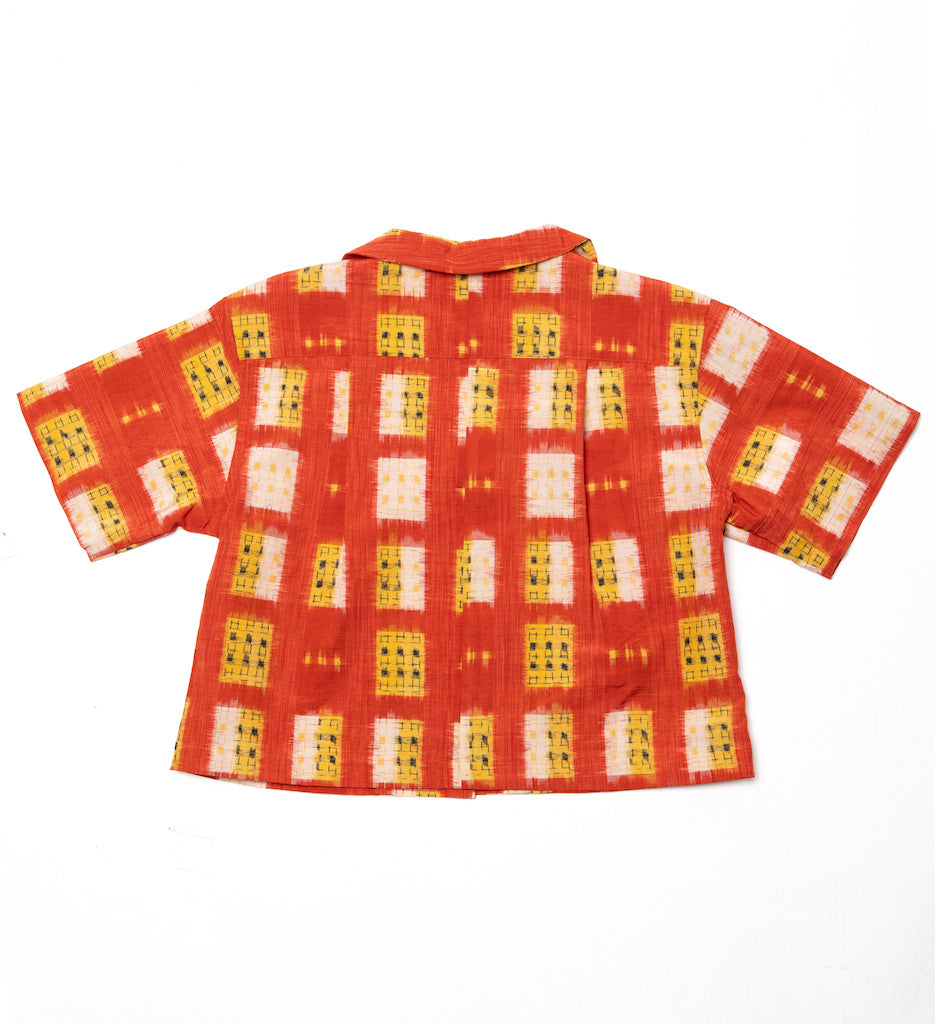 Red Square Crop Shirt