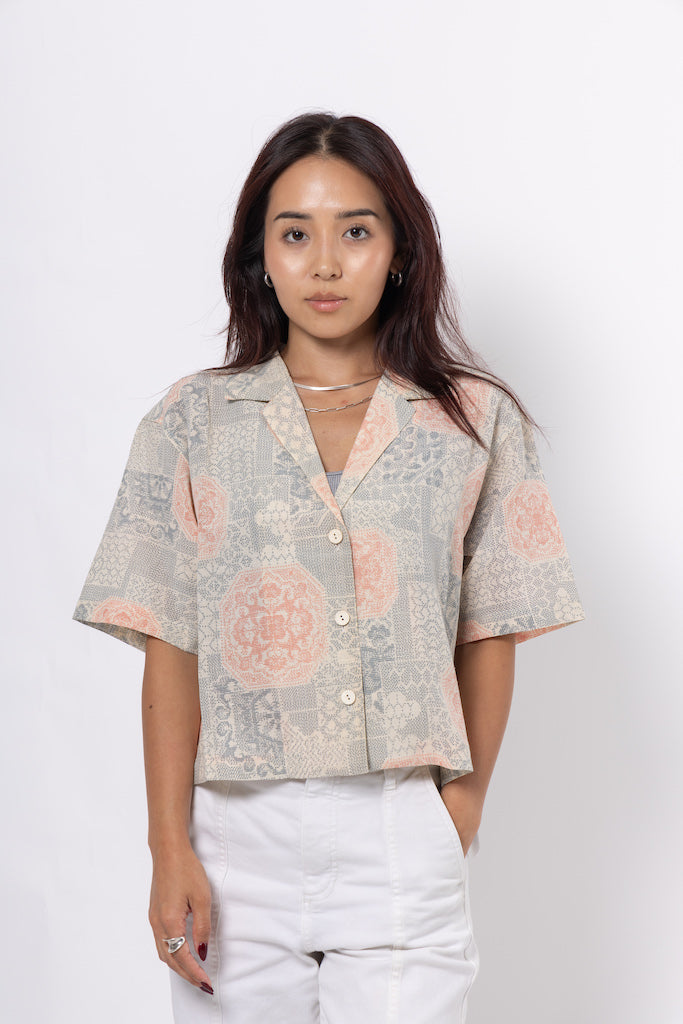 Sky Blue Crop Shirt