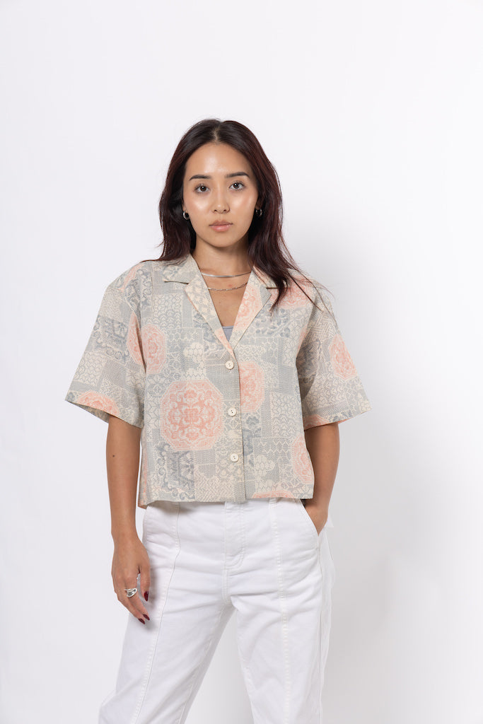 Sky Blue Crop Shirt