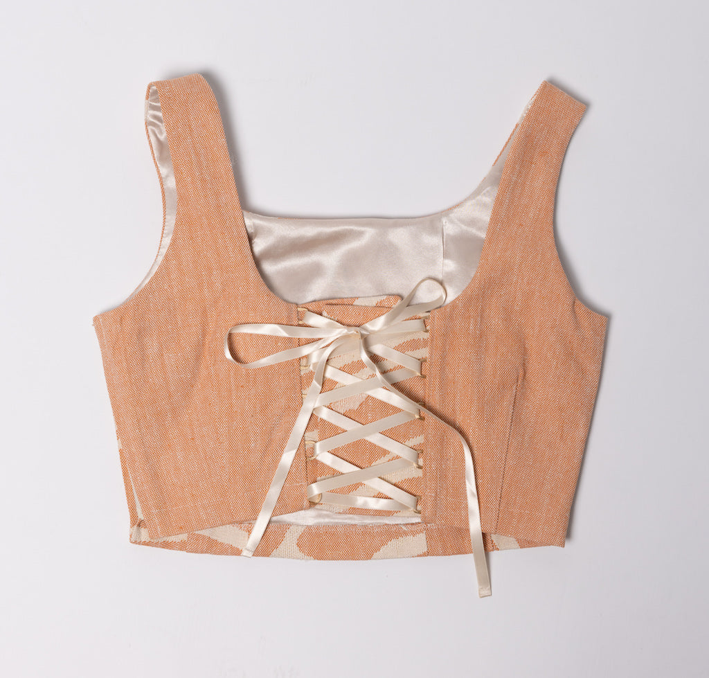 Salmon Pink Obi Bustier