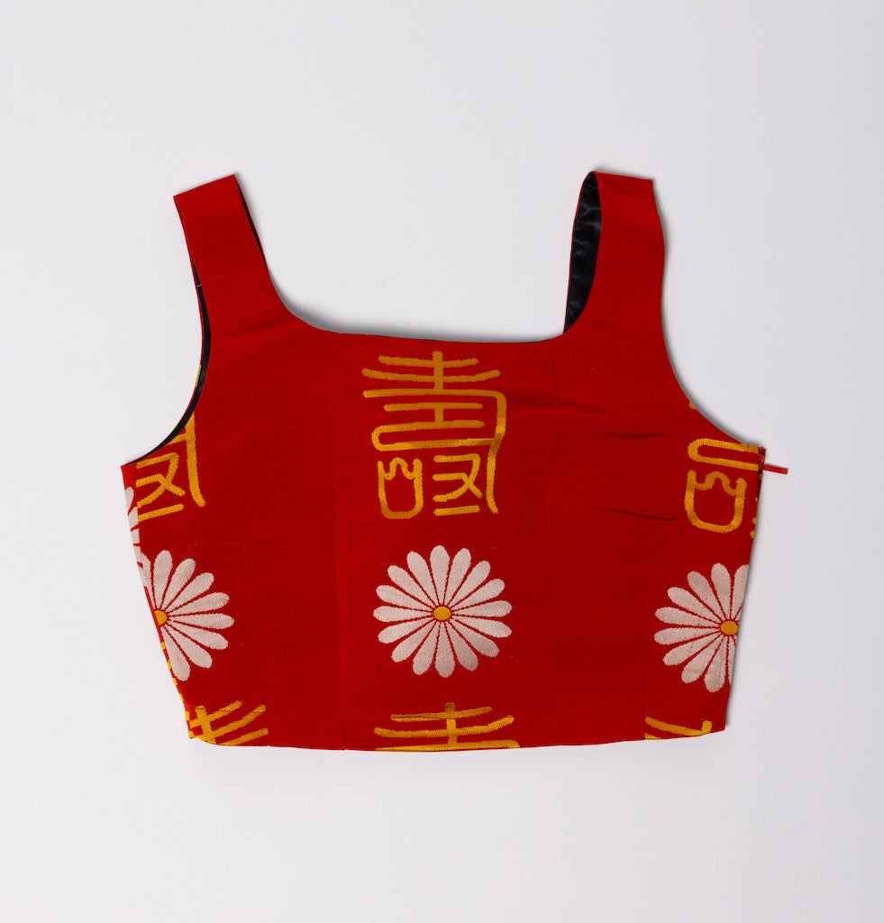 Red Kotobuki Obi Bustier