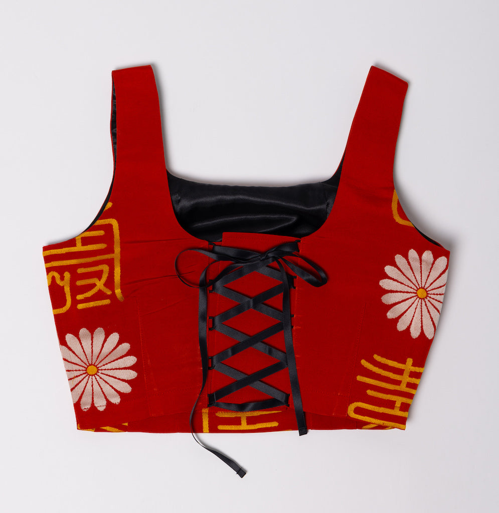 Red Kotobuki Obi Bustier