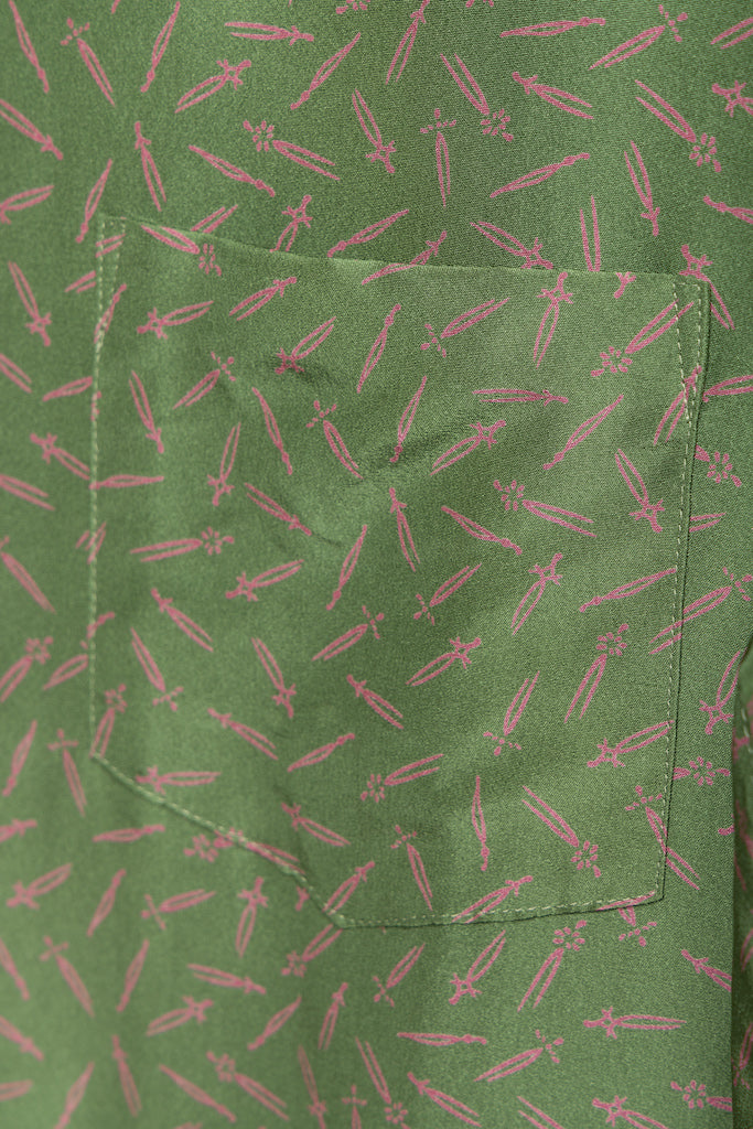 Green x Pink Kimono Shirts