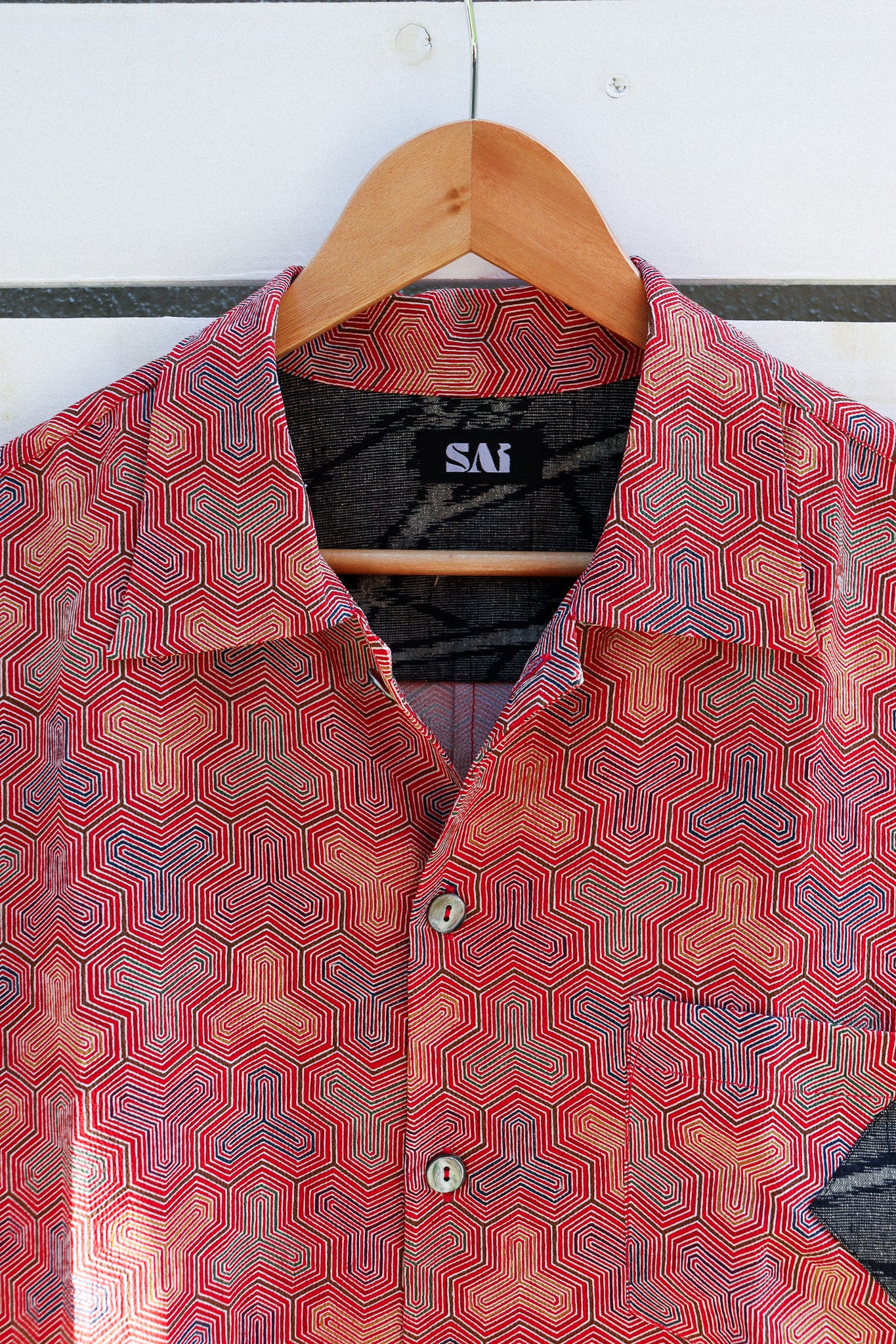 Red x Navy Kimono Shirts