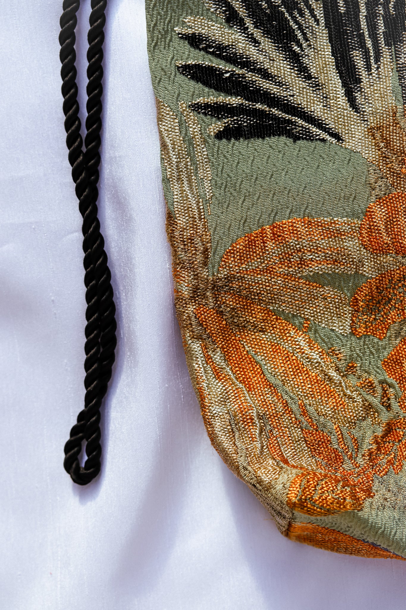 Botanical Flower-Kinchaku bag