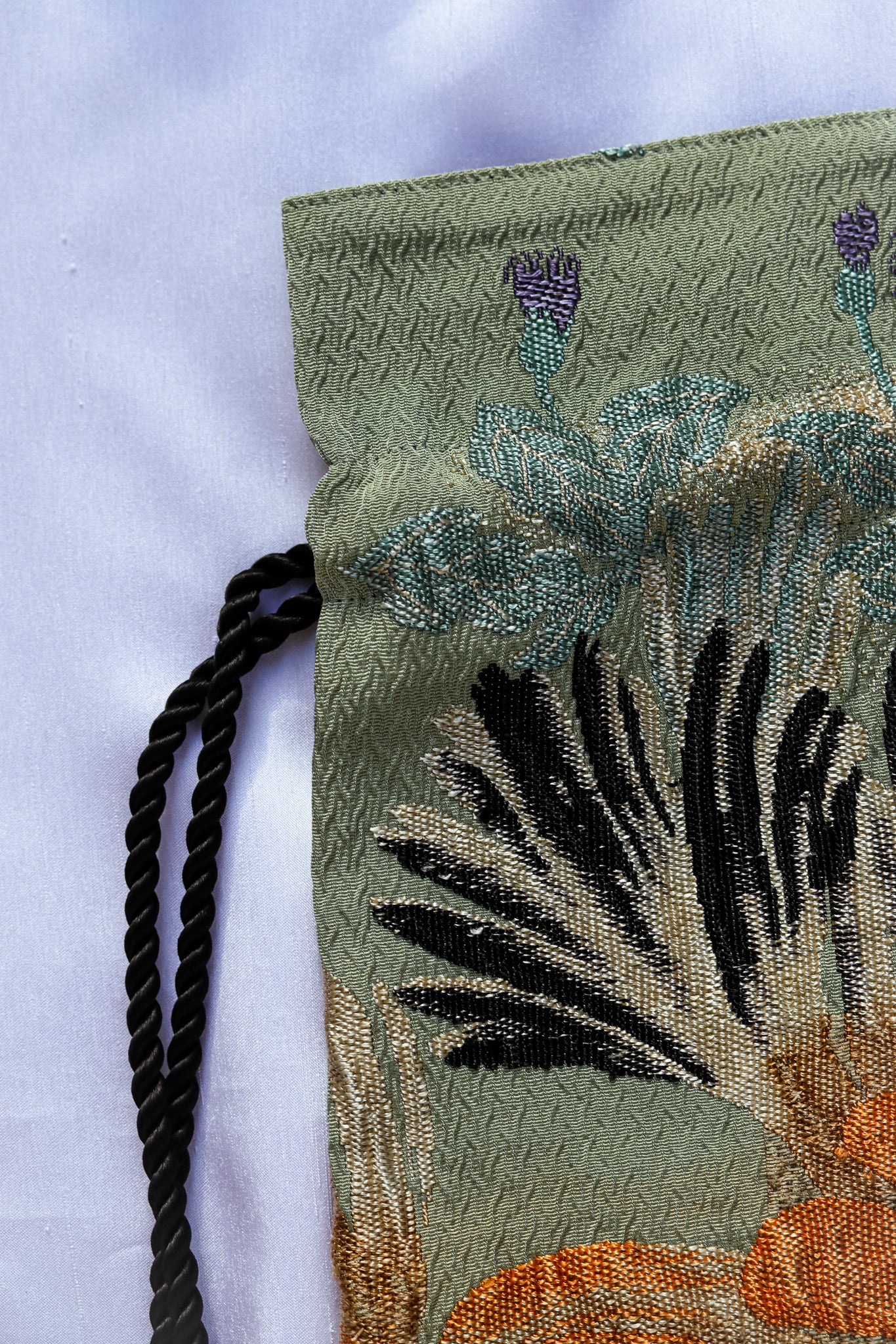 Botanical Flower-Kinchaku bag