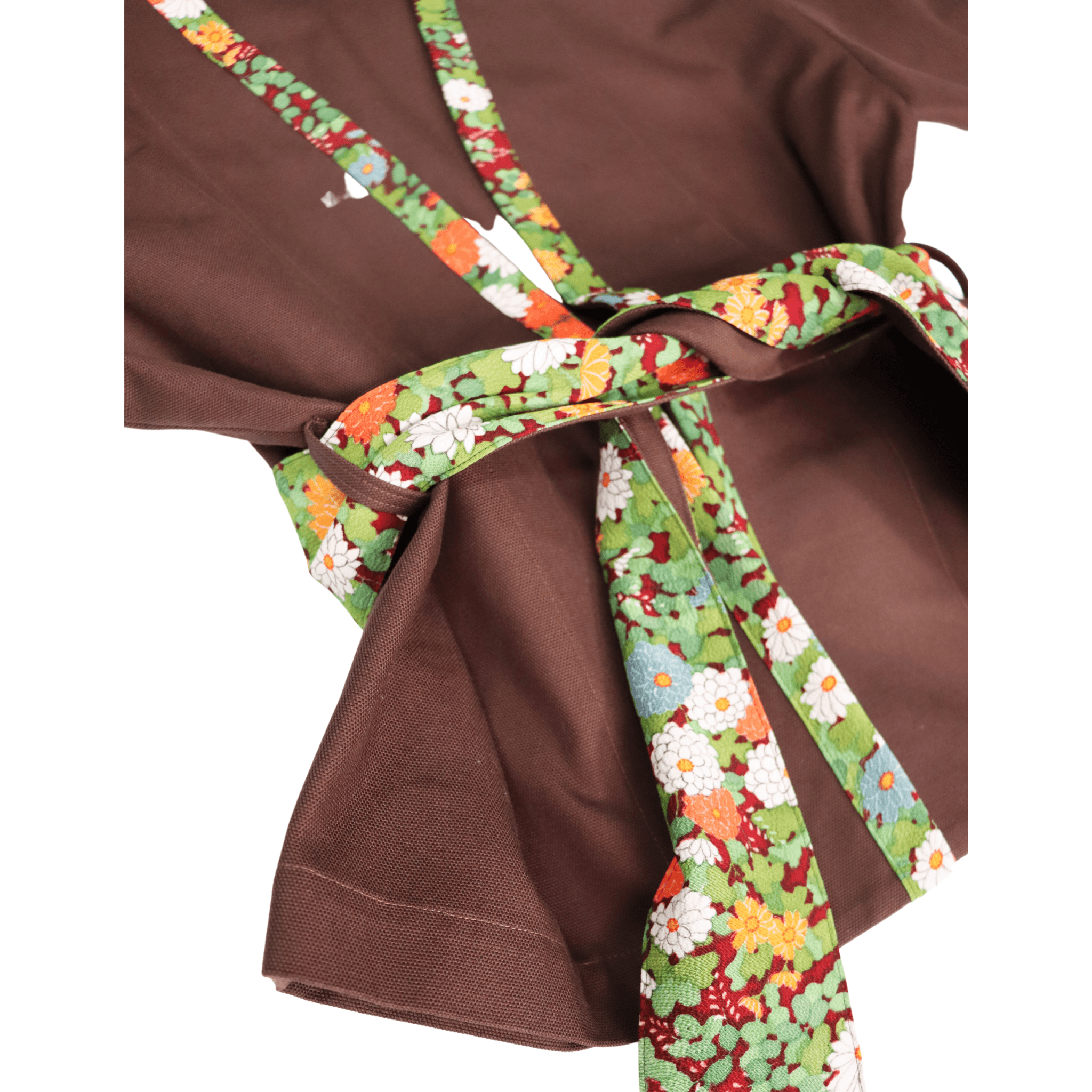 Red Green Flower Kimono Brown Jacket 