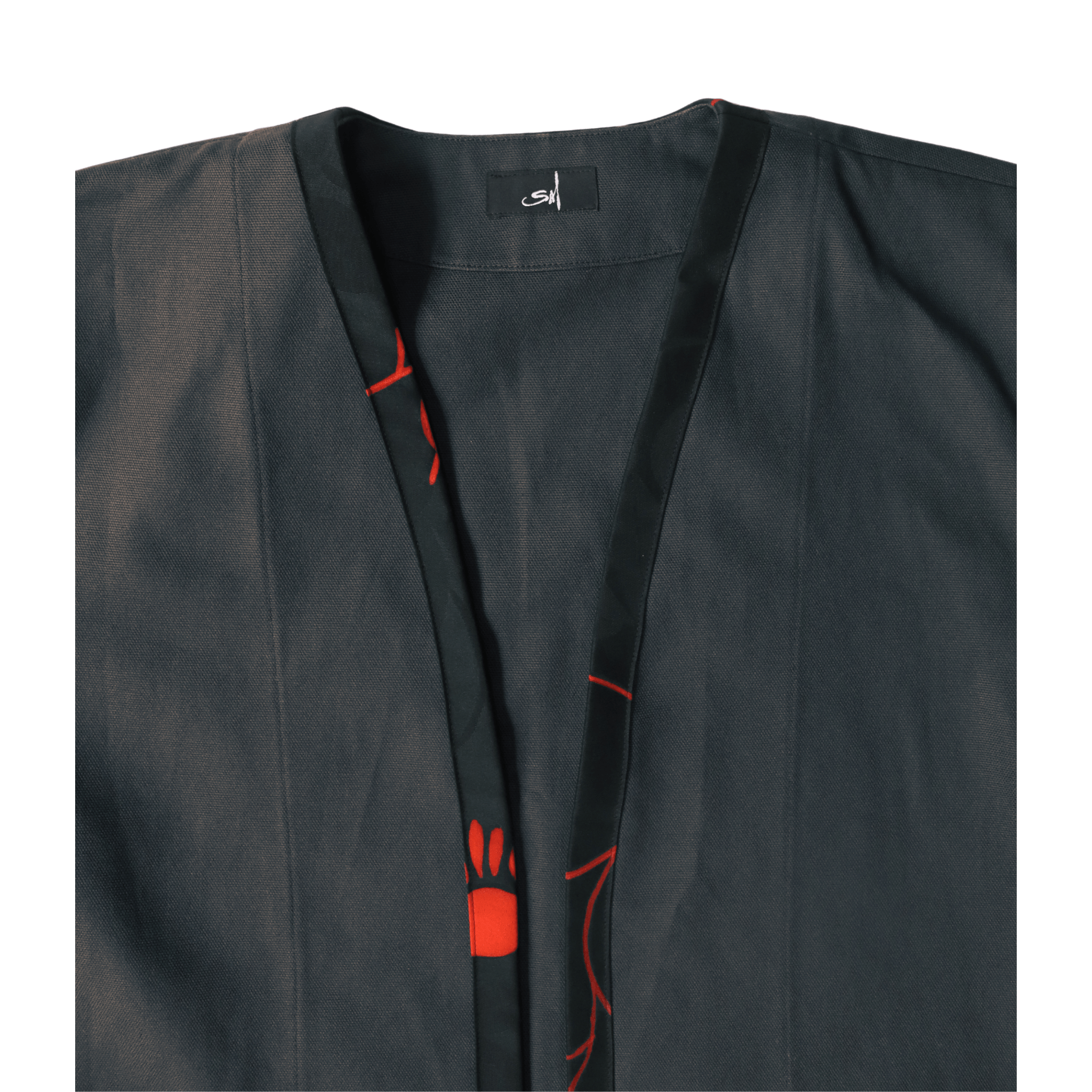 Black and Red-Kimono Jacket