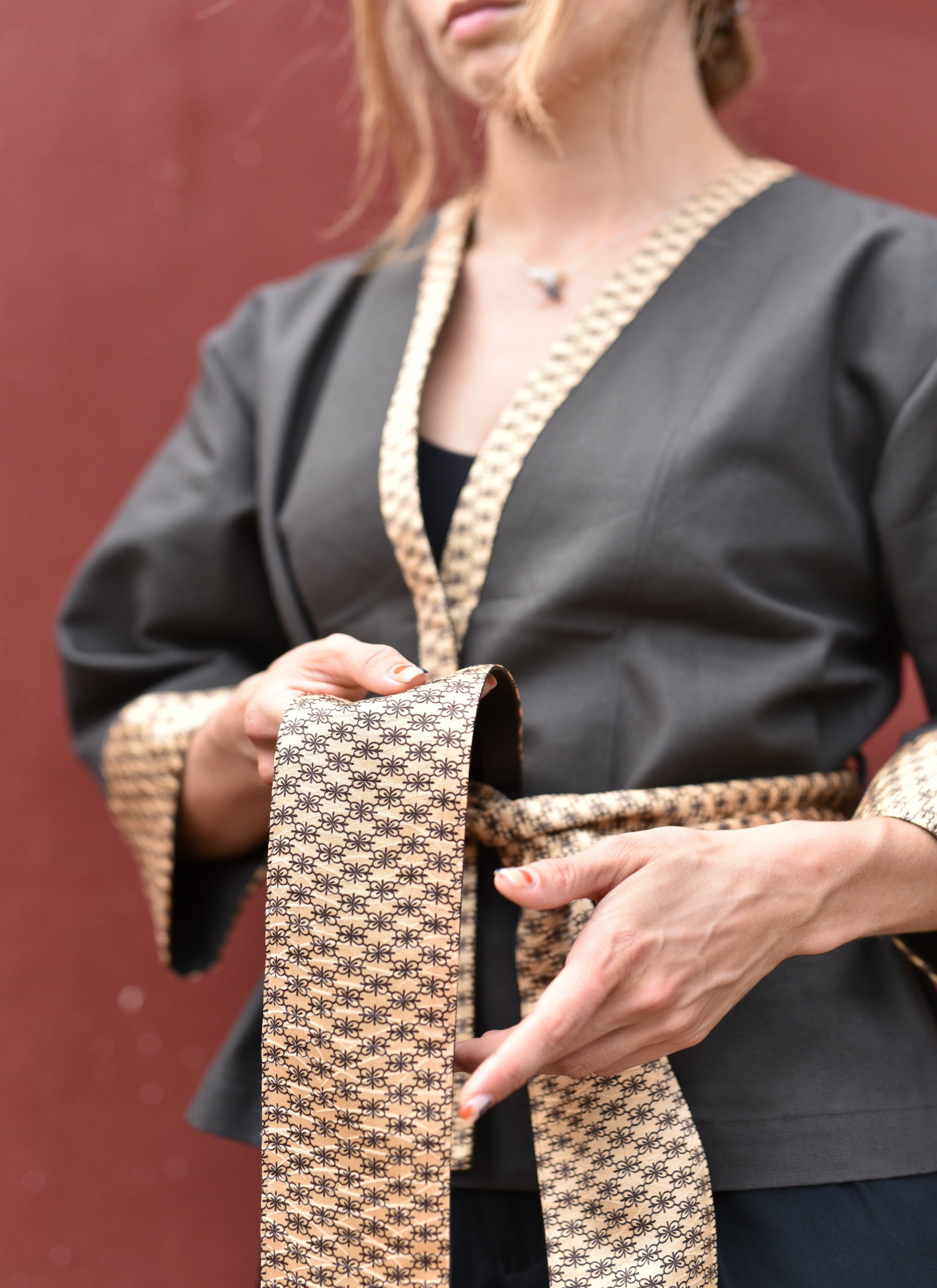 Gold Brown Kimono Jacket 