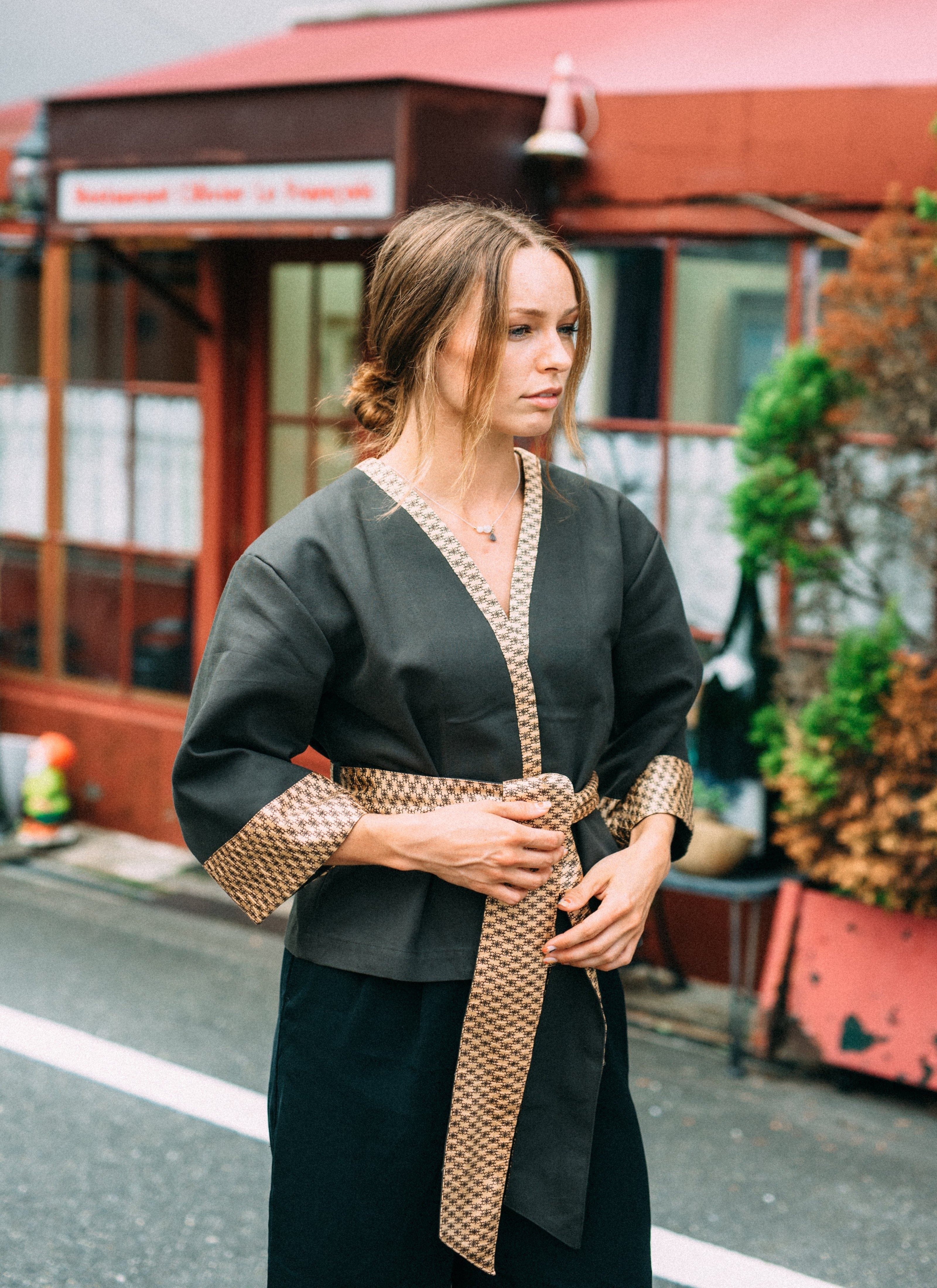 Gold Brown Kimono Jacket 