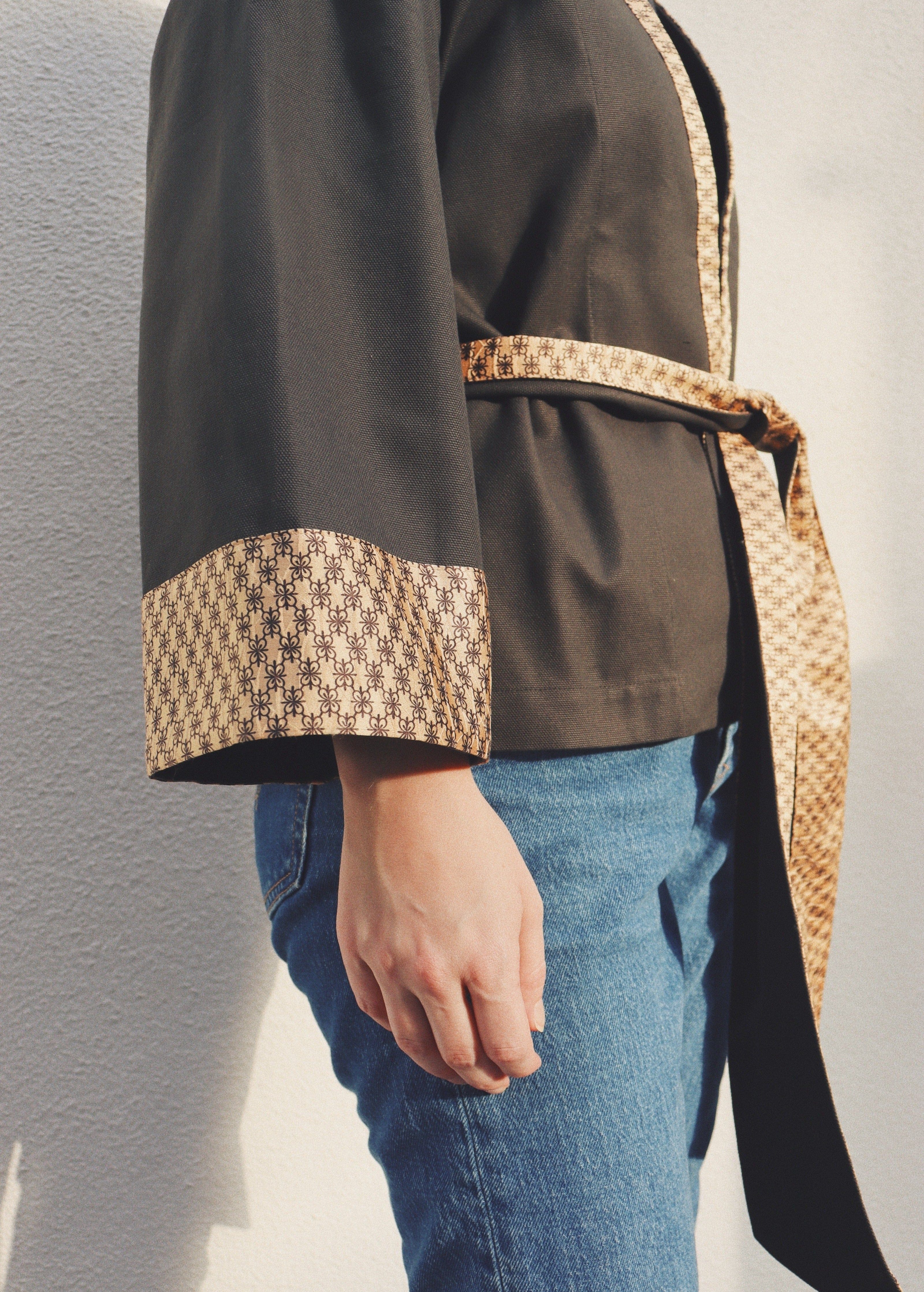 Gold Brown Kimono Jacket