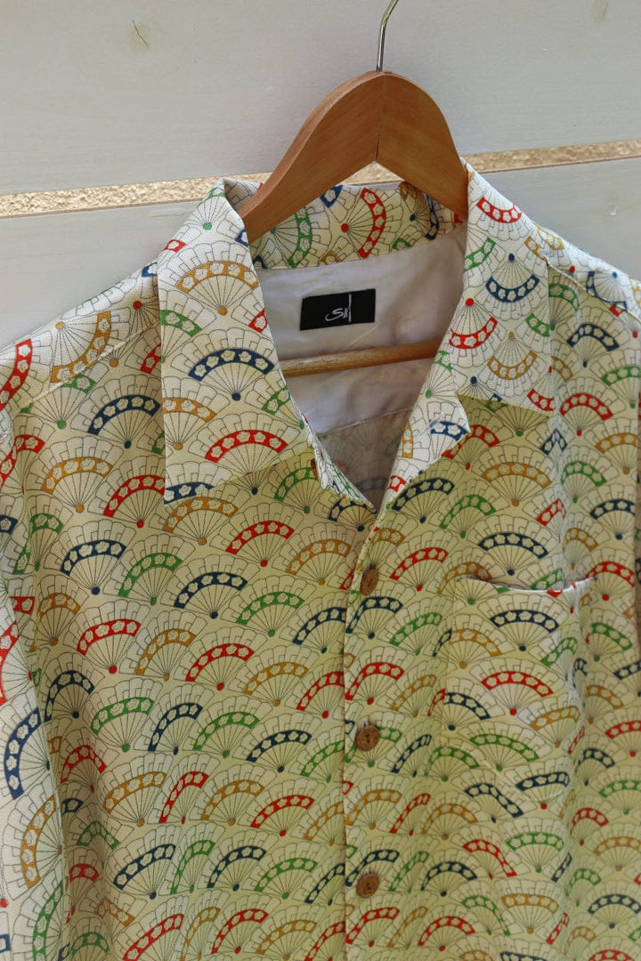 White Ogi-Kimono Hawaiian Shirt