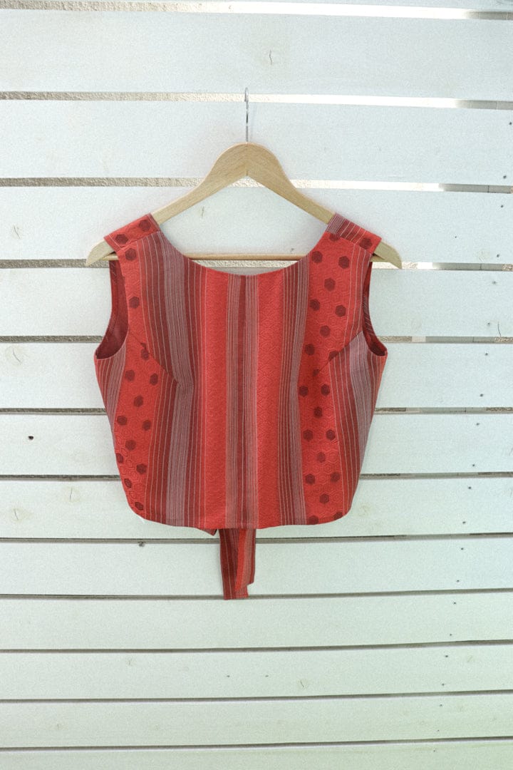 Red x Pink Kimono Open Back Tank