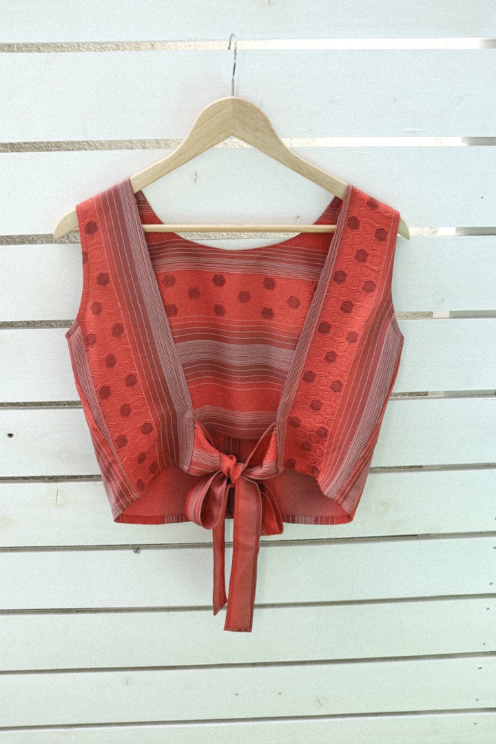 Red x Pink Kimono Open Back Tank